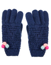 Pom-Pom Knit Gloves, Multi (BRIGHTS-MULTI), large