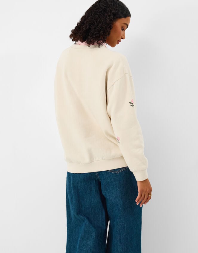 Floral Embroidered Jumper, Ivory (IVORY), large