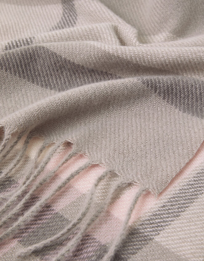 Woven Pastel Check Blanket Scarf, , large