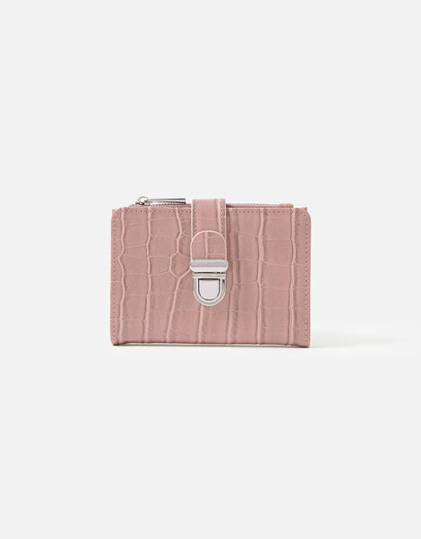 Croc Push Lock Wallet Pink, Pink (PINK), large