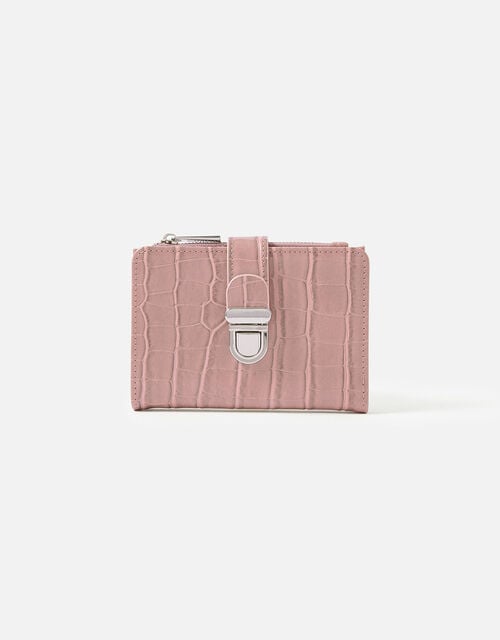 Croc Push Lock Wallet, Pink (PINK), large