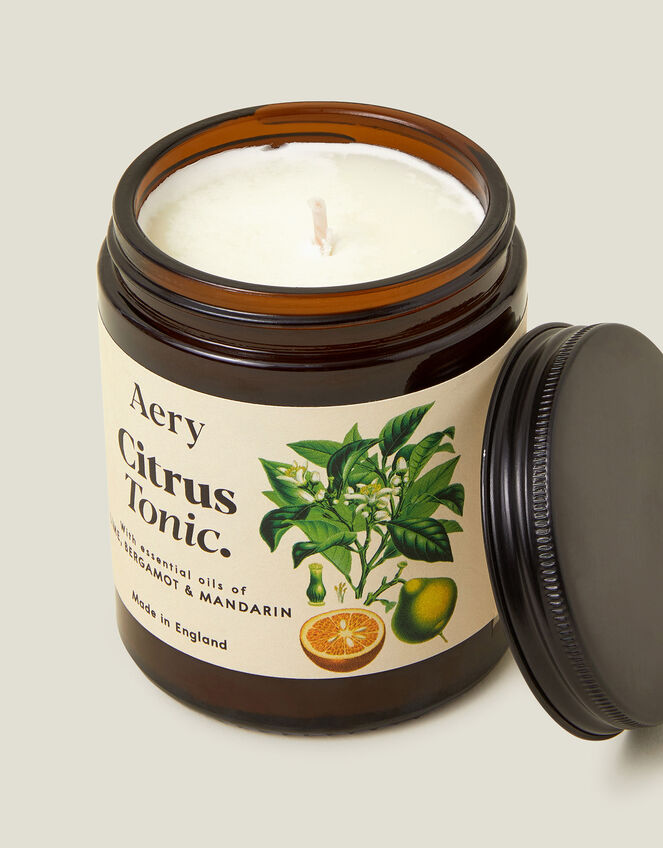 Aery Citrus Tonic Scented Jar Soy Candle, , large