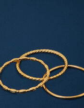 3-Pack 14ct Gold-Plated Delicate Rings, Gold (GOLD), large