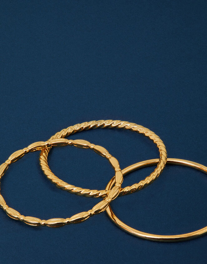 3-Pack 14ct Gold-Plated Delicate Rings, Gold (GOLD), large