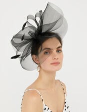 Large Double Bow Crin Headband, Black (BLACK), large