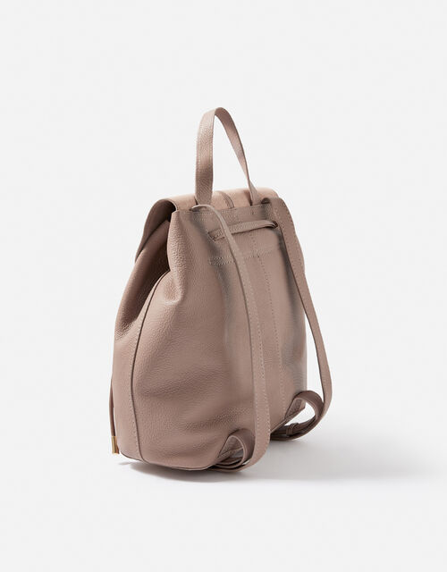 Maggie Leather Backpack , Nude (NUDE), large