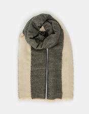 Wells Antibacterial Two-Tone Blanket Scarf Camel and Grey, Multi (PASTEL-MULTI), large