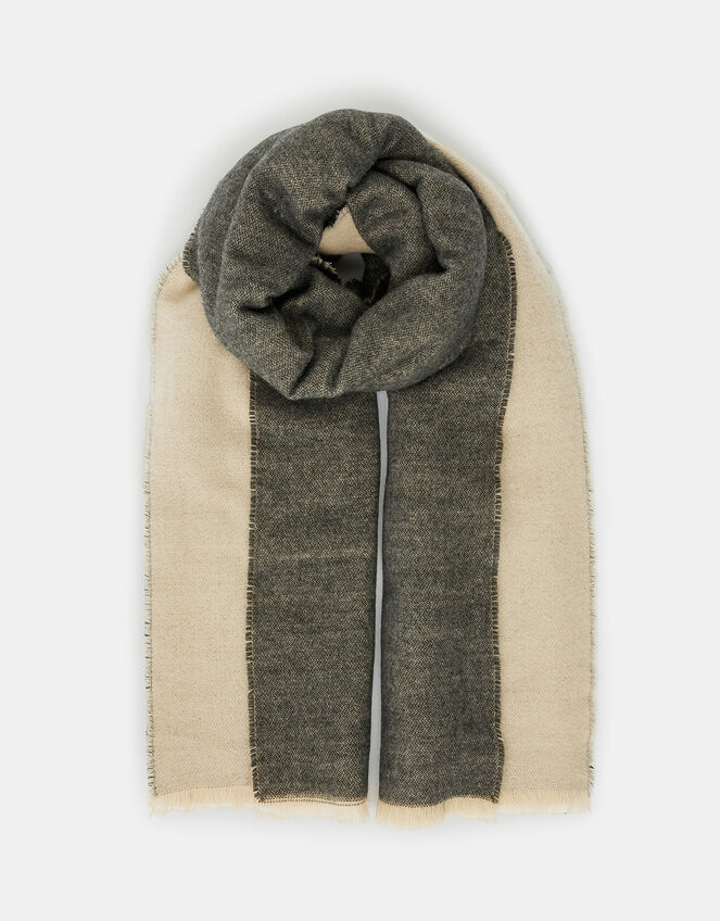 Wells Antibacterial Two-Tone Blanket Scarf Camel and Grey, Multi (PASTEL-MULTI), large