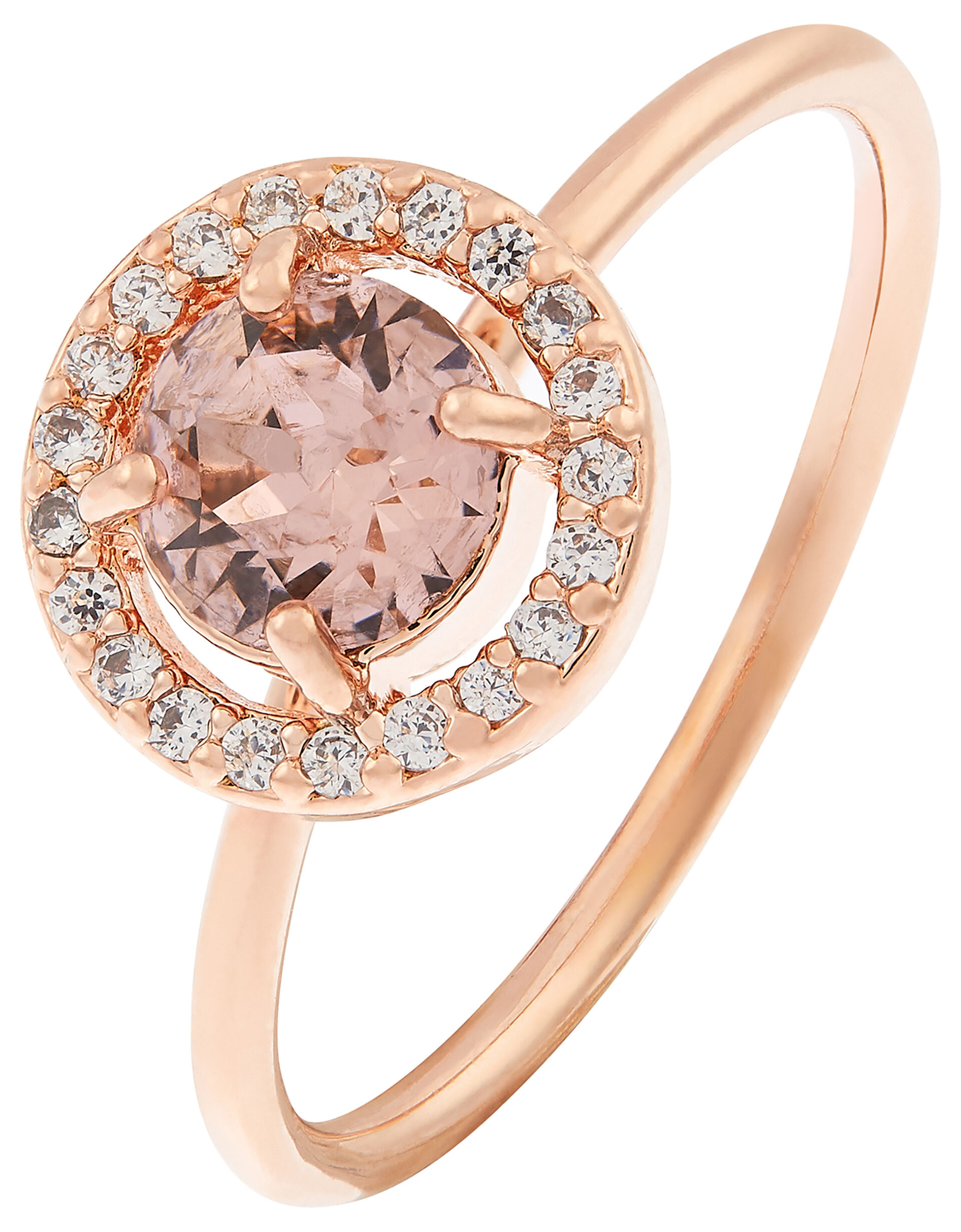 Halo Ring  with Swarovski® Crystals, Gold (ROSE GOLD), large