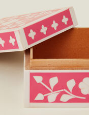Floral Inlay Resin Trinket Box Pink, , large