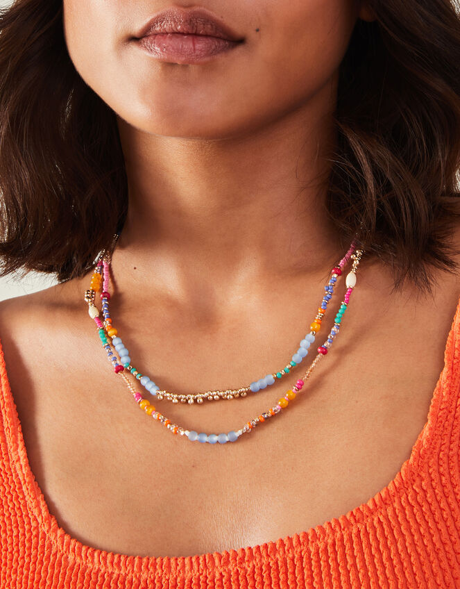 Layered Beaded Necklace, , large