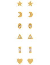 Gold-Plated Sparkle Stud Earring Multipack, , large