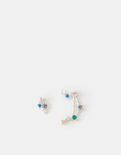 Sterling Silver Zodiac Constellation Stud Earrings, Silver (ST SILVER), large