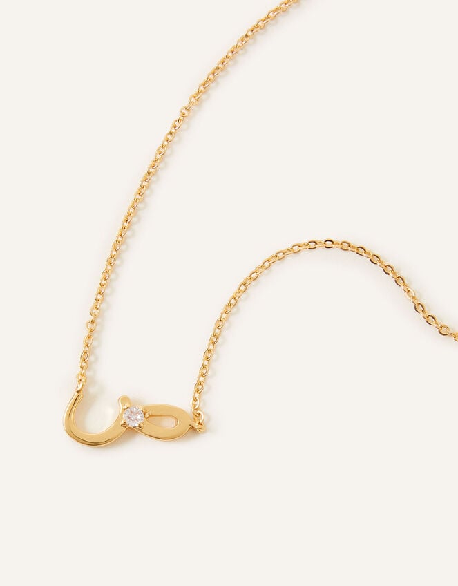 14ct Gold-Plated Arabic Initial Pendant Necklace - S (Saad), , large