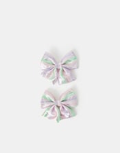 2-Pack Girls Ombre Bow Hair Clips, , large