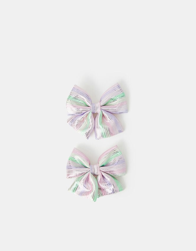 2-Pack Girls Ombre Bow Hair Clips, , large