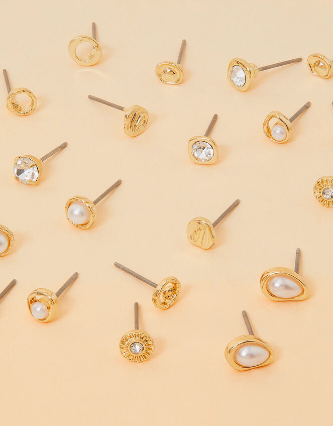 Pearl Stud Earrings Set, , large