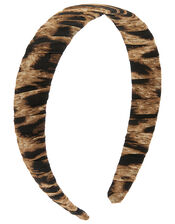 Ruched Leopard Headband, , large
