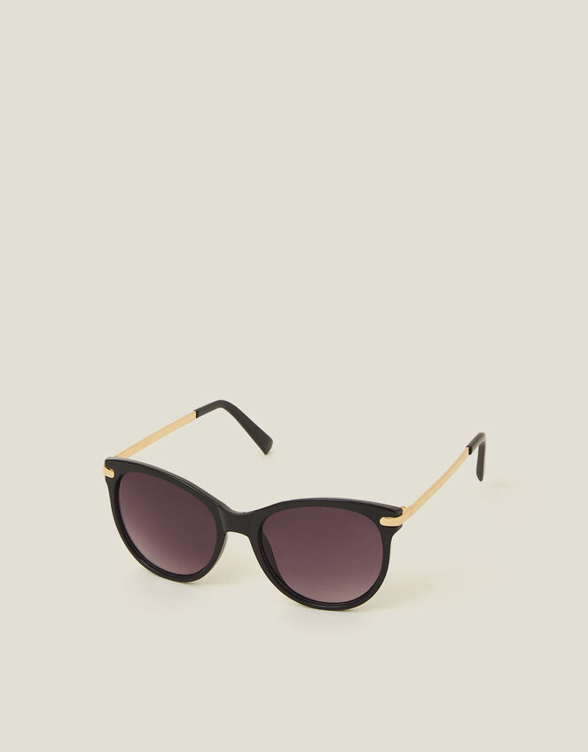 Metal Arm Classic Sunglasses, Black (BLACK), large