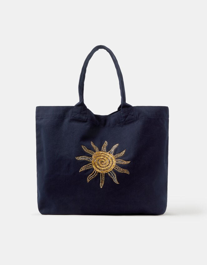 Sun Embellished Shopper Bag, , large
