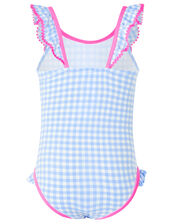 Gingham Swimsuit, Blue (BLUE), large