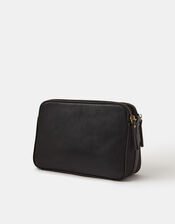 Classic Double Zip Crossbody Bag, Black (BLACK), large