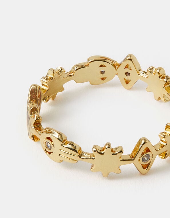 14ct Gold-Plated Mix Shape Ring, Gold (GOLD), large