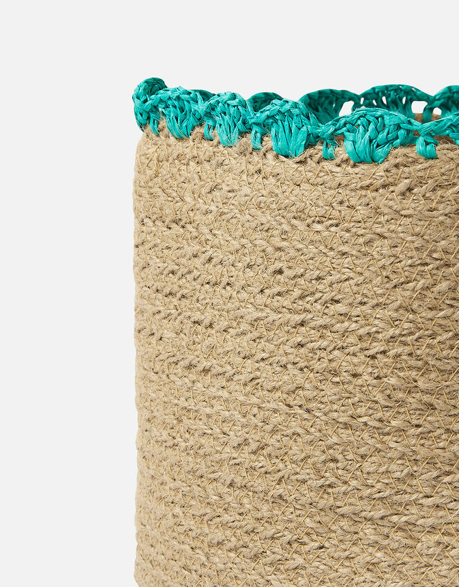 Jute Scallop Medium Basket, , large