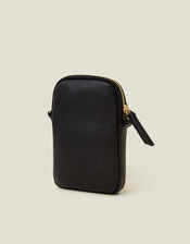 Faux Leather Pocket Phone Bag, Black (BLACK), large