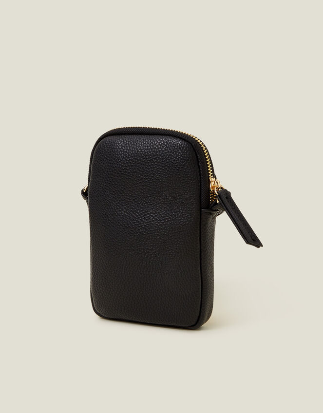 Faux Leather Pocket Phone Bag, Black (BLACK), large