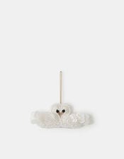 Beaded Double Swan Christmas Tree Decoration, , large