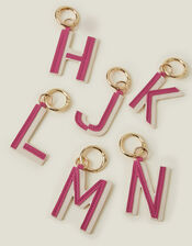 Initial Colour Block Keyring, Pink (PINK), large
