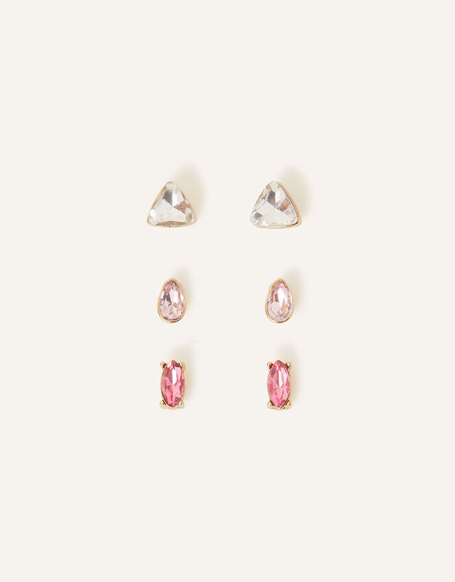 Mixed Shape Stud Earrings Set of Three, , large