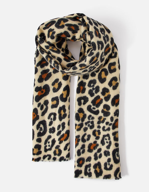 Leopard Print Blanket Scarf, , large