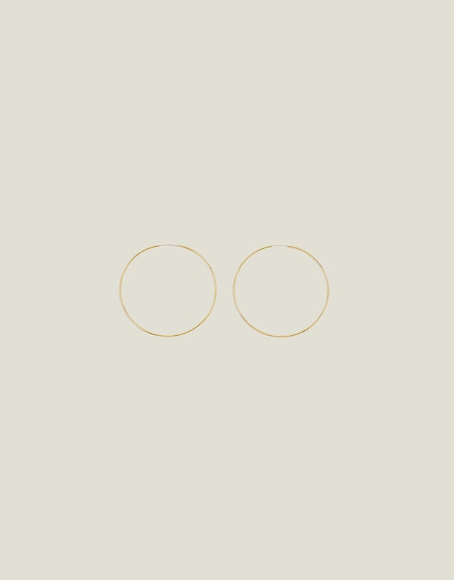14ct Gold-Plated Large Thin Hoops, , large