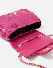 Mini Sequin Chain Cross-Body Bag, Pink (PINK), large