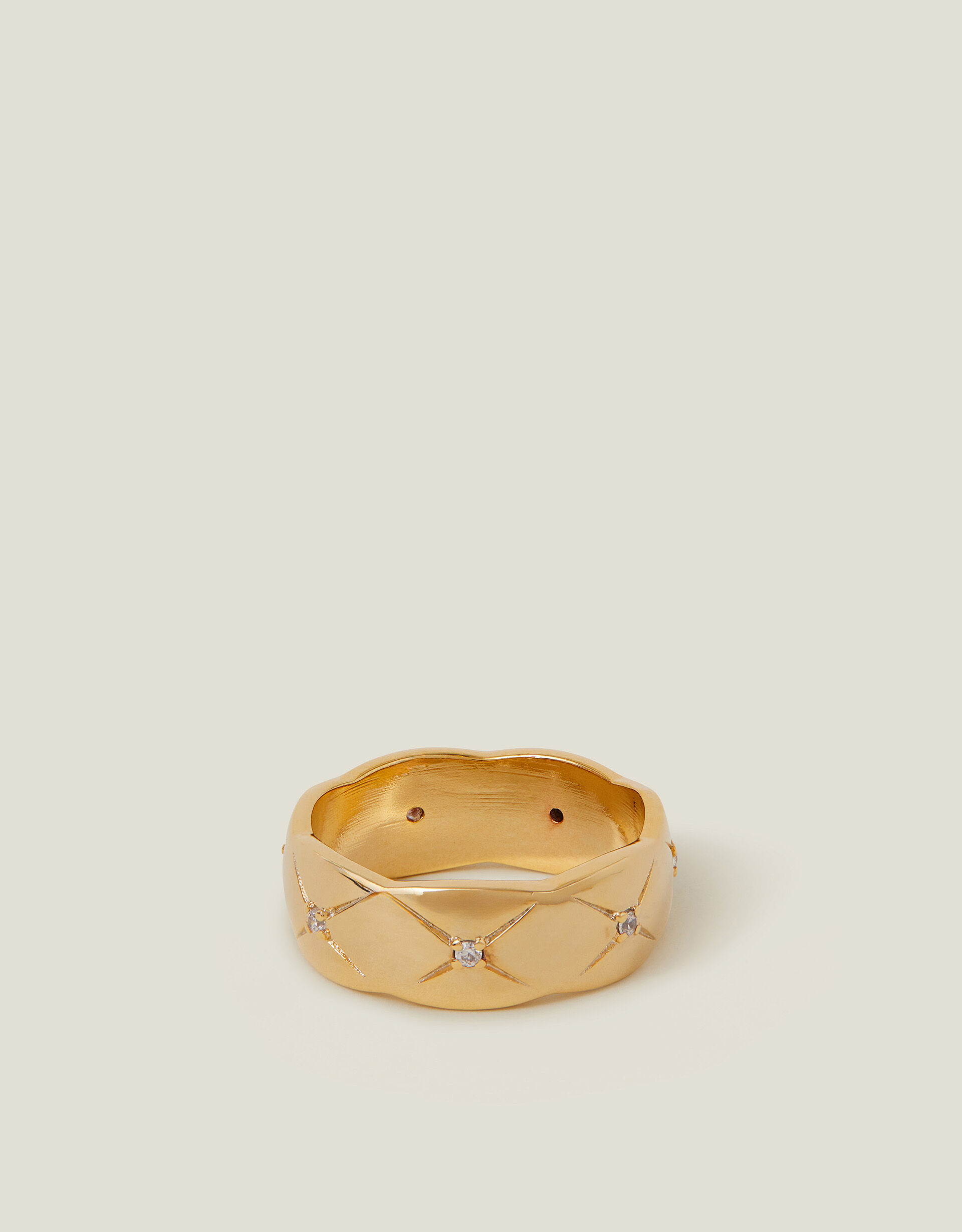 14ct Gold-Plated Sparkle Band Ring Gold
