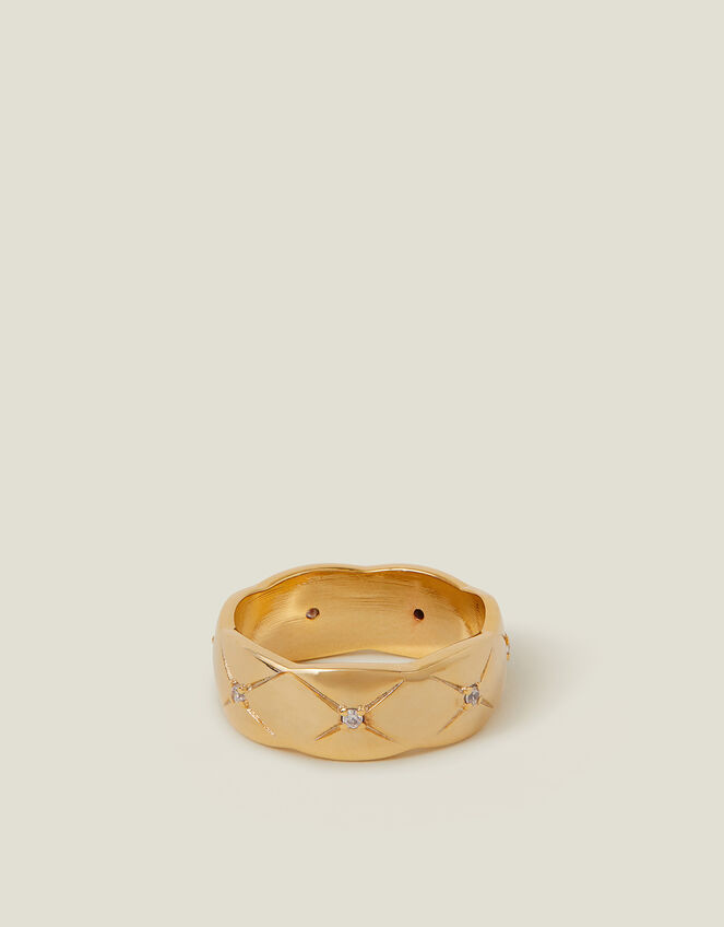 14ct Gold-Plated Sparkle Band Ring, Gold (GOLD), large