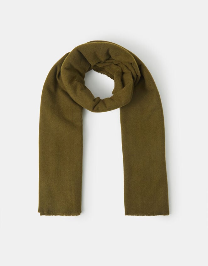 Super Soft Plain Blanket Scarf, Green (OLIVE), large