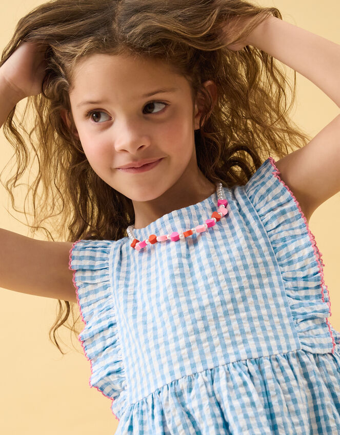 Girls Beaded Heart Necklace, , large