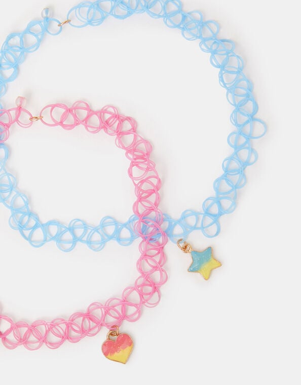 2-Pack Girls Heart Choker Necklaces, , large