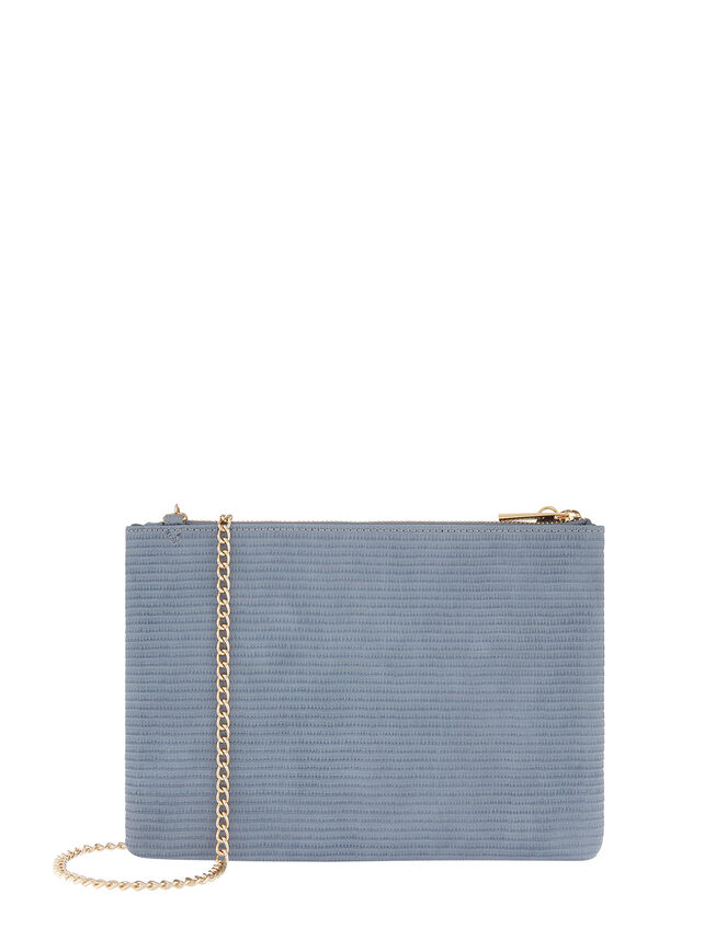 Zip Clutch Bag, Blue (BLUE), large