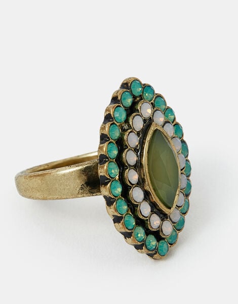 Gem Ellipse Statement Ring, Green (GREEN), large