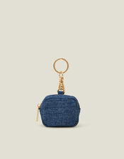 Denim Earbud Case Keyring, , large
