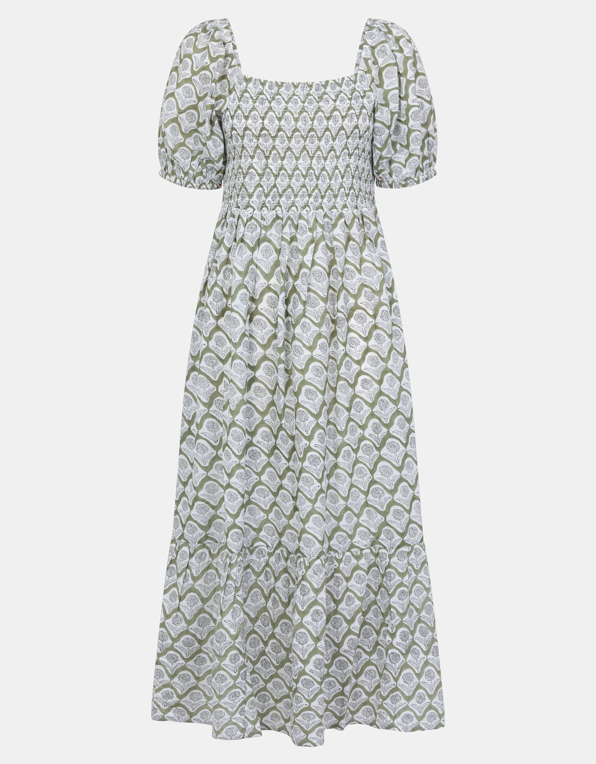 Floral Print Puff Sleeve Maxi Dress Green | Dresses | Accessorize UK