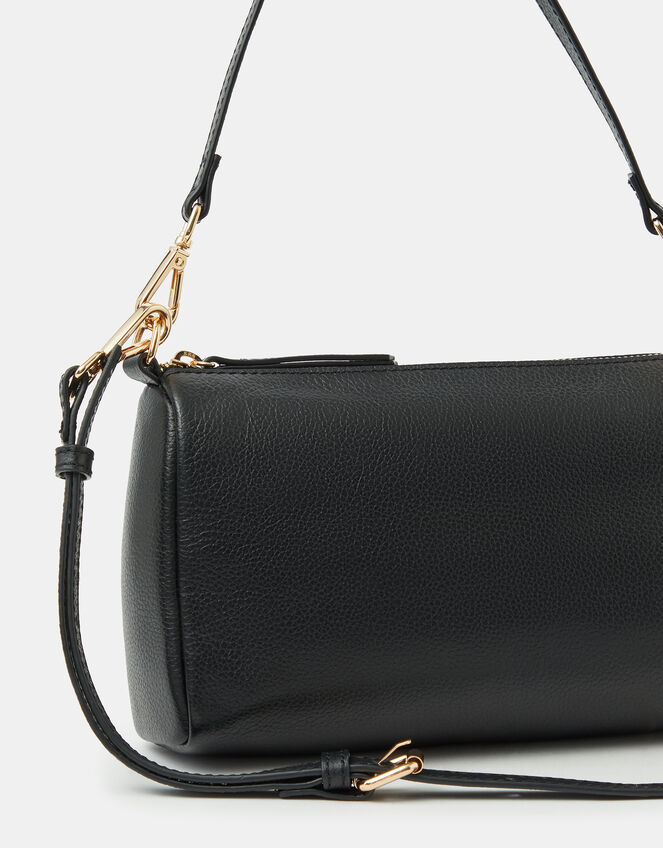 Dual Strap Leather Crossbody Bag, , large