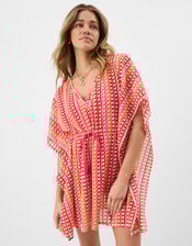 Crochet Mini Kaftan, Multi (BRIGHTS MULTI), large