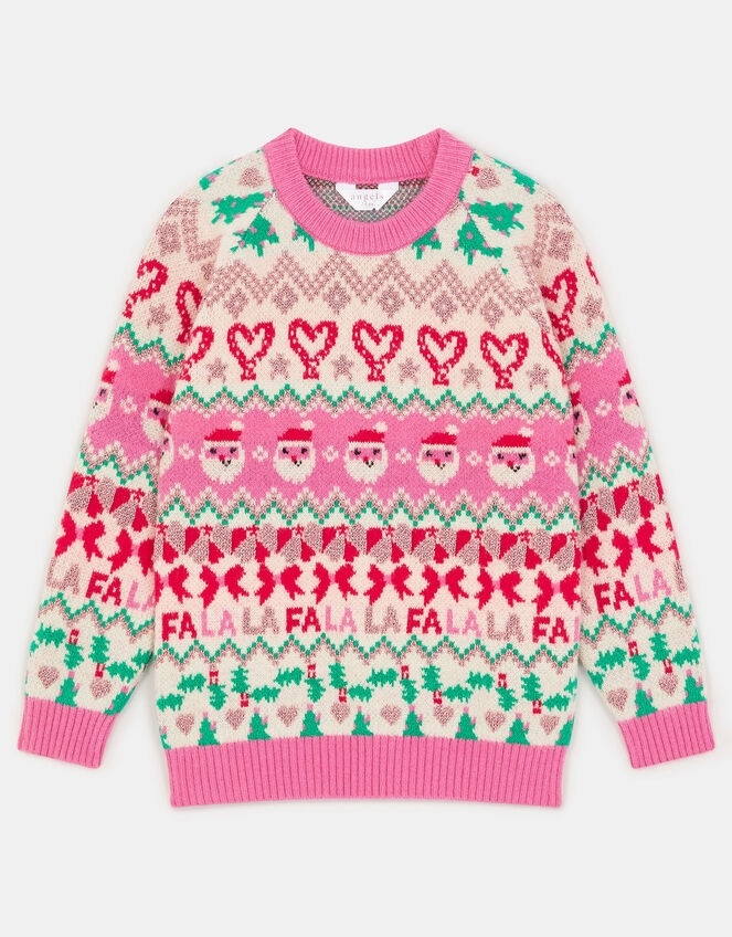 Girls Christmas Jumper, Multi (BRIGHTS MULTI), large