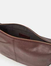 Leather Sling Crossbody Bag, Brown (CHOCOLATE), large