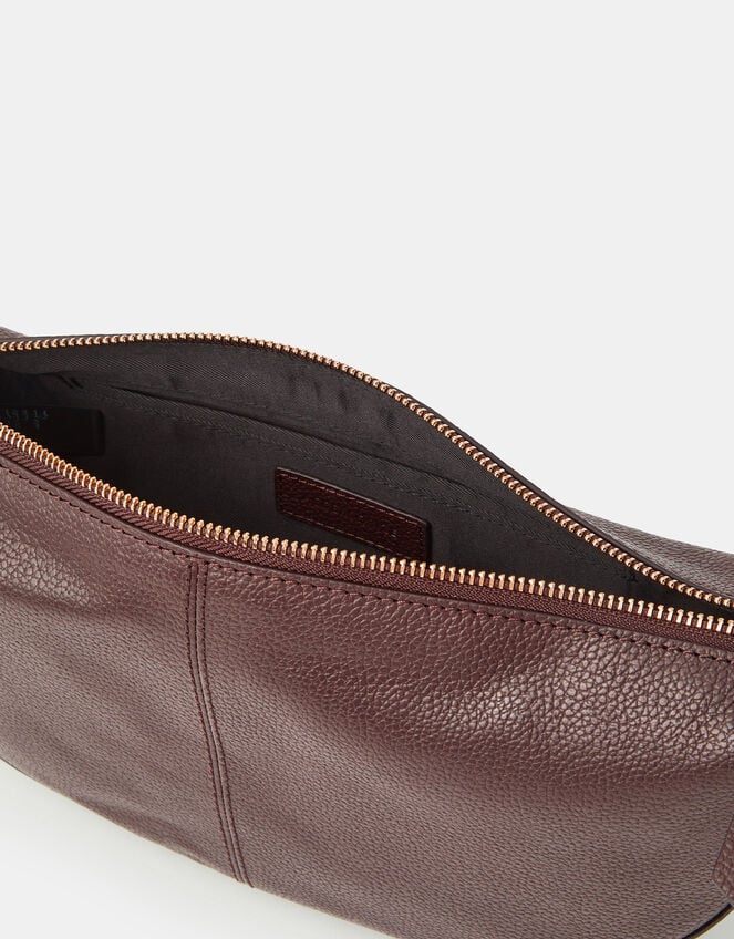 Leather Sling Crossbody Bag, Brown (CHOCOLATE), large